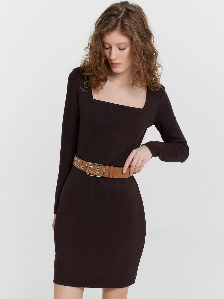 Платье женское коричневое