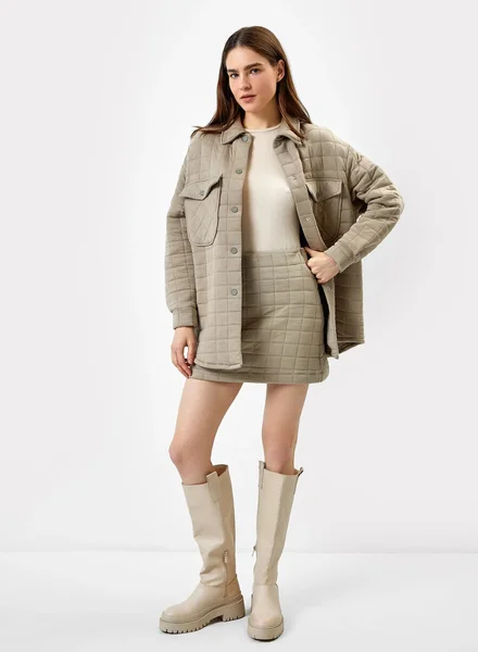 Mark Formelle Юбка женская стеганая в сером цвете